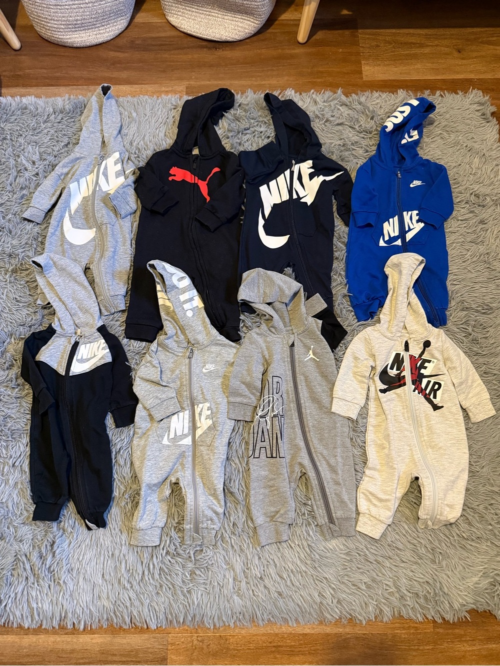 ‘Nike/Jordan/Puma Infant Romper Bundle 3M Footless & Zip Up’💙